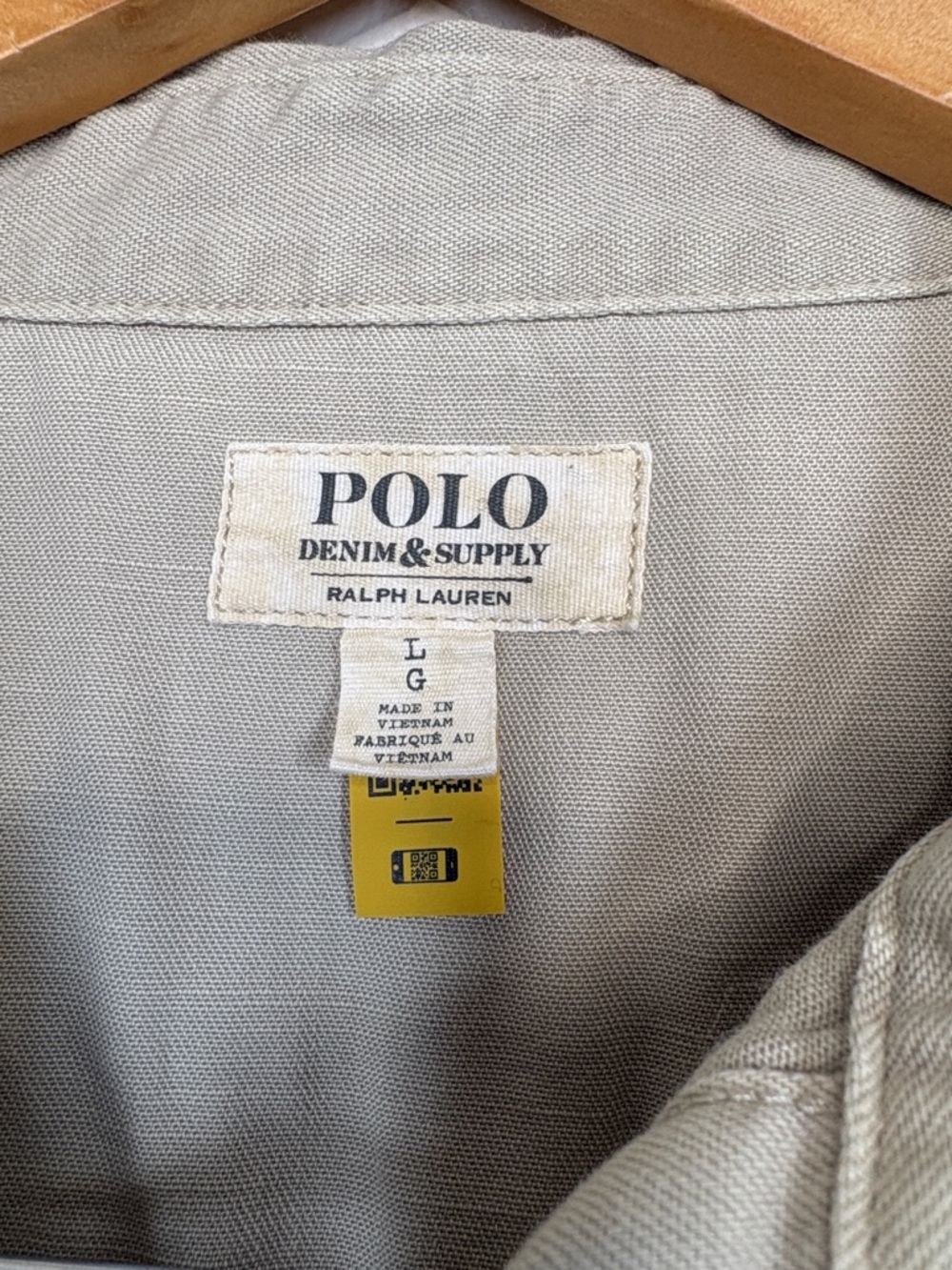 Lot of 2 Polo Denim & Supply Tan Cotton Pearl Snap Shirt Men Size Large BLEMISH - Picture 7 of 11